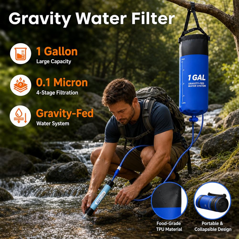 1 Gal Gravity Water Filter Bag - Bivy Bag Emergency ulasan dan harga